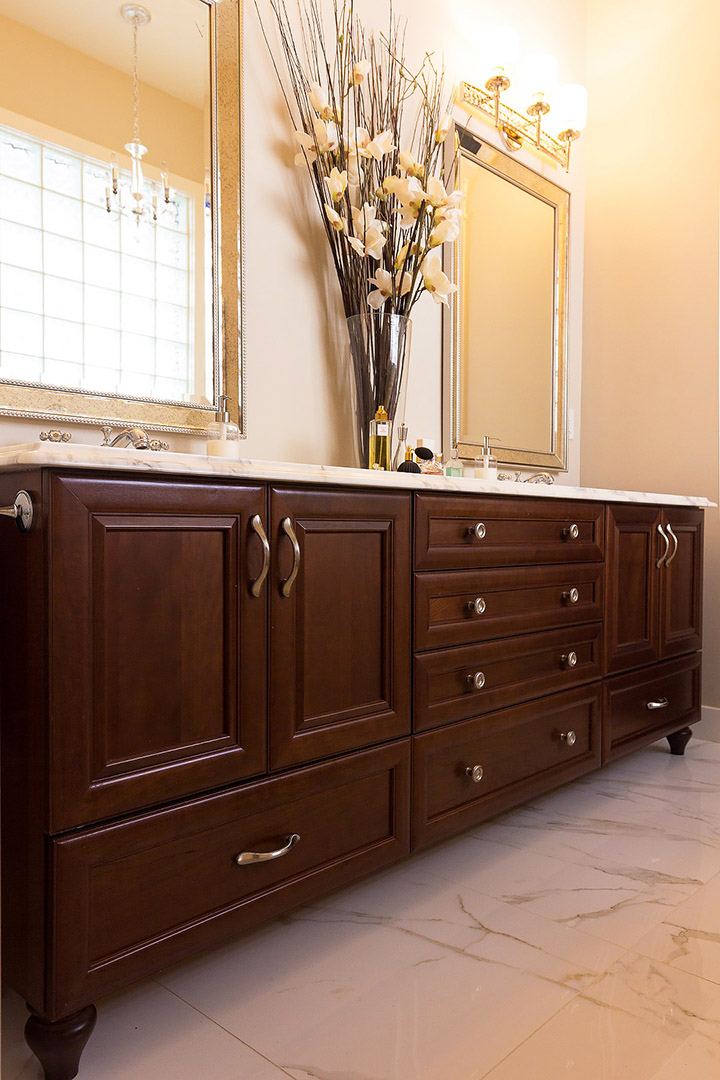 Classically Traditional Cherry Bathroom Vanity