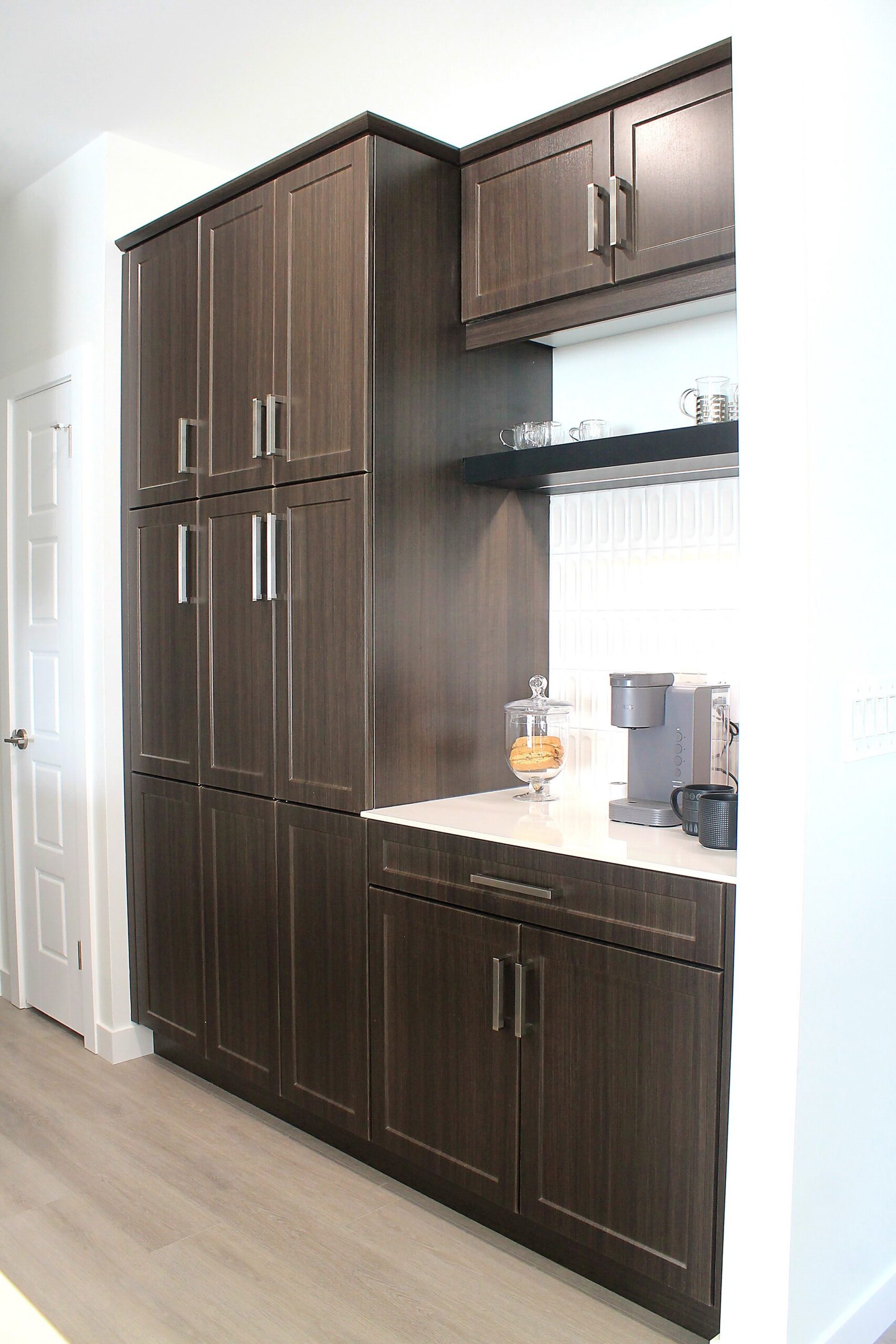 Rich, Contemporary Finish Elevates Coffee Bar