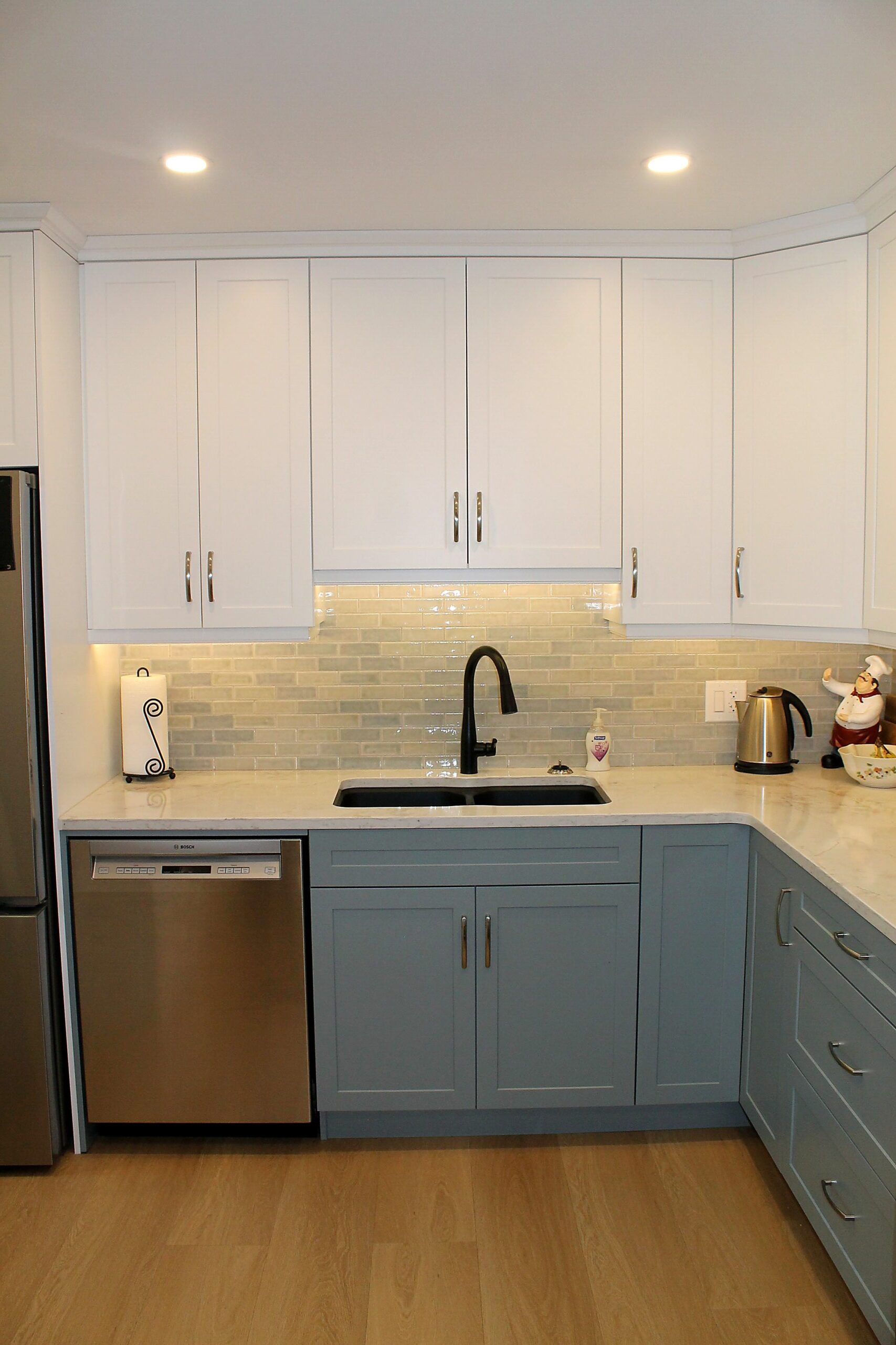 Kitchen Renovation in Fresh White and Soothing Blue