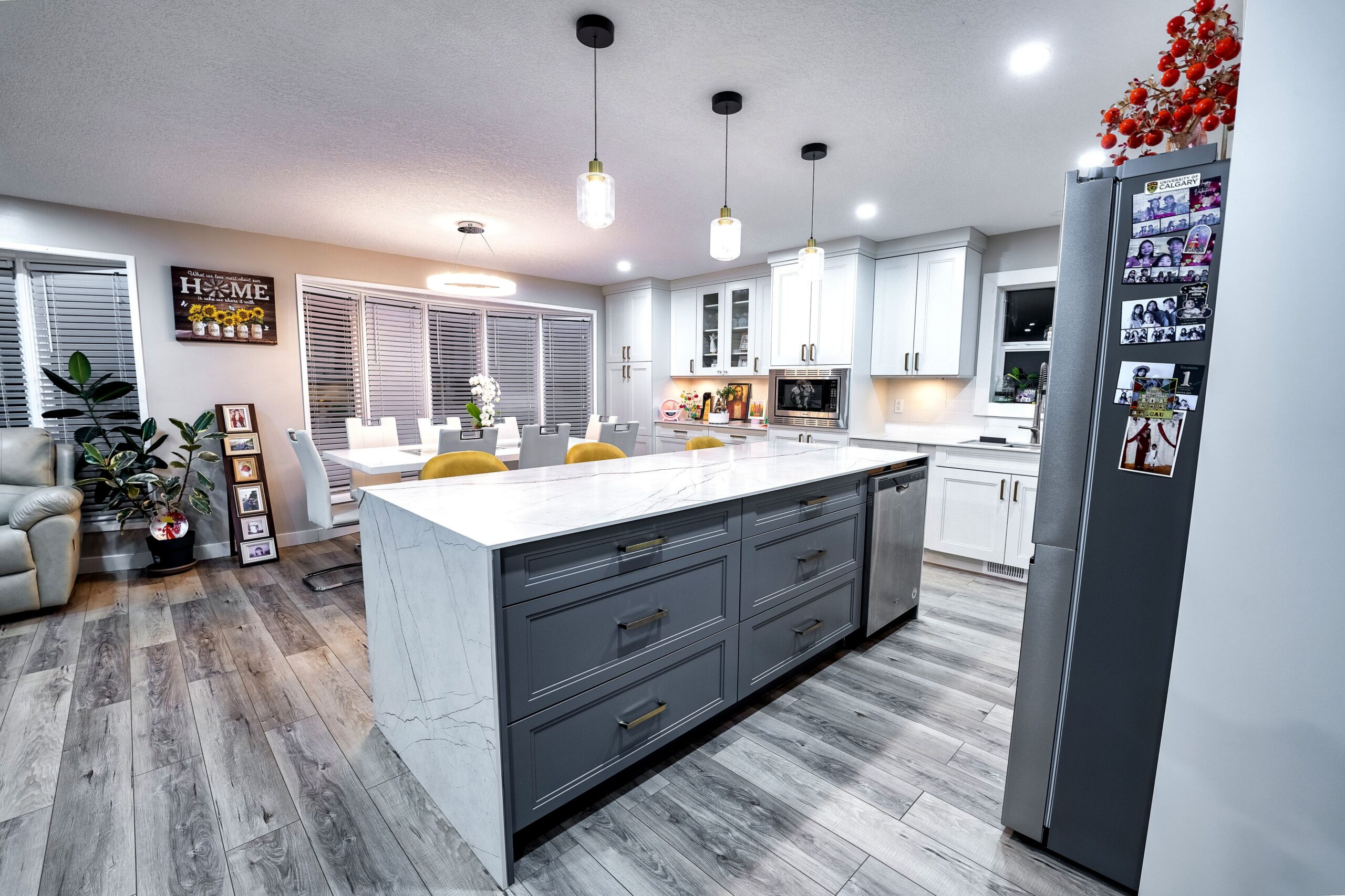 Kitchen Island with Waterfall Counter